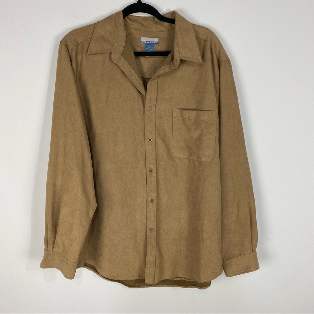 Breakwater Brown Suede Button Front Shacket
Size Large